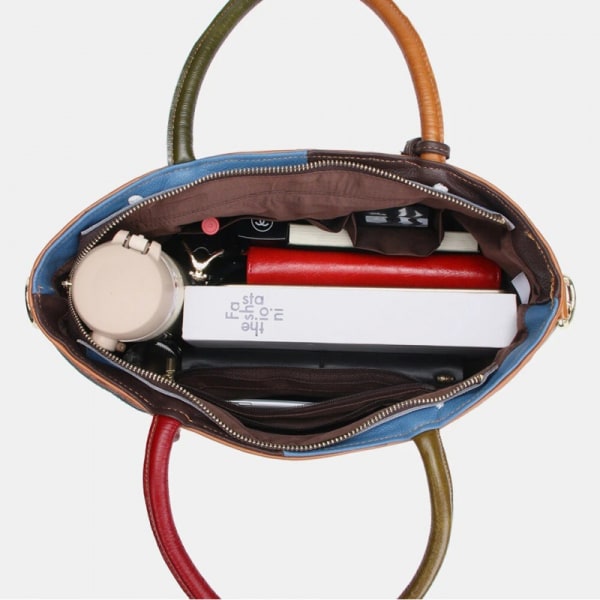 Axelväska handväska läder crossbody-väska vintage fårskinn