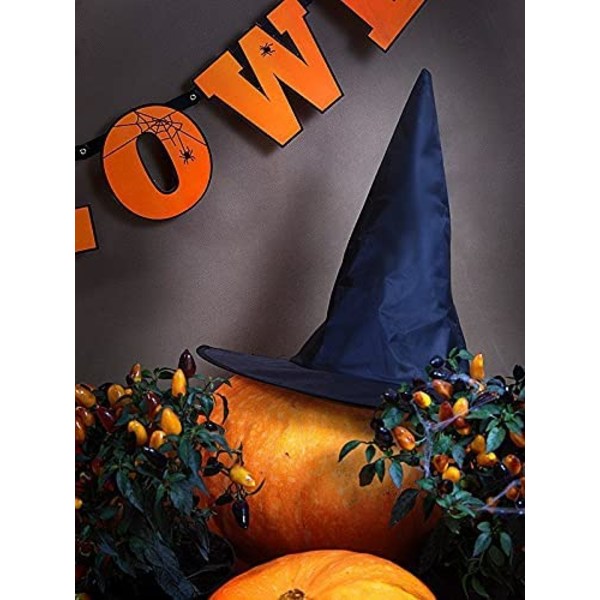 4 st häxhattar ┃ Barnens Halloween-kostym ┃ Spetsig svart 34
