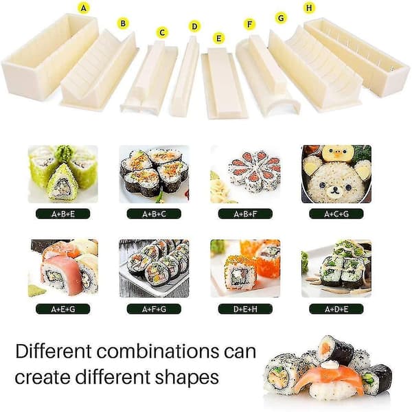 11 Sæt Hvide Sushiforme Køkkenmølle + Skræller