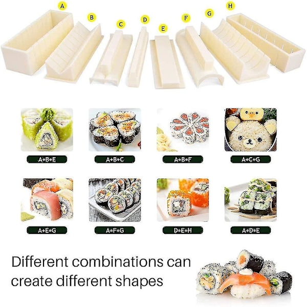 11 Set Vit Sushiform Köksverktyg + Skalare