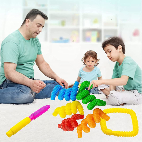 8 st Mini Pop Tubes Sensoriska Leksaker Yutou Pop Tubes Sensoriska Leksaker Färgglada Stretch Tube Sensoriska Leksaker Fidget Leksaker Set För Barn Stress Och Ångestlindring