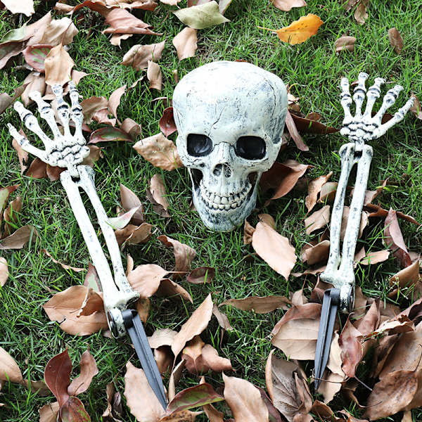 3 stk Halloween-dekorasjon Hodeskalle Håndben Simulering Hodeskalle Rekvisitter