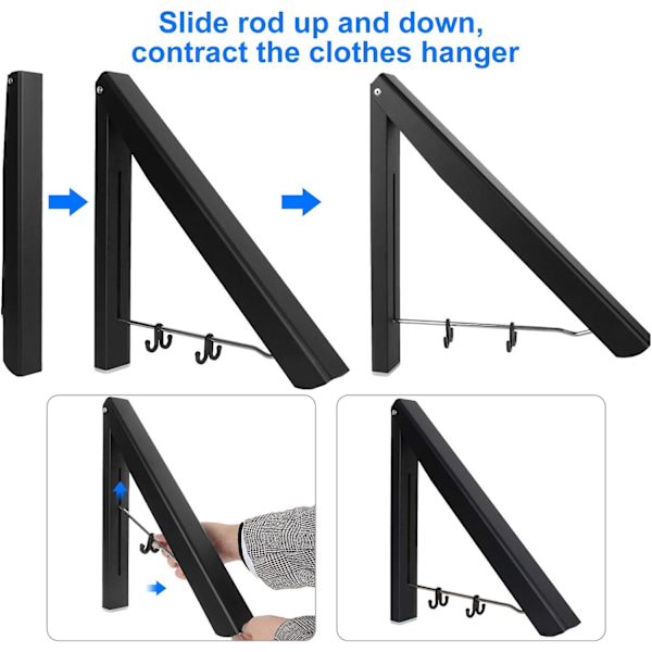 2-pack infällbara väggkrokar för upphängning i badrum, sovrum,
