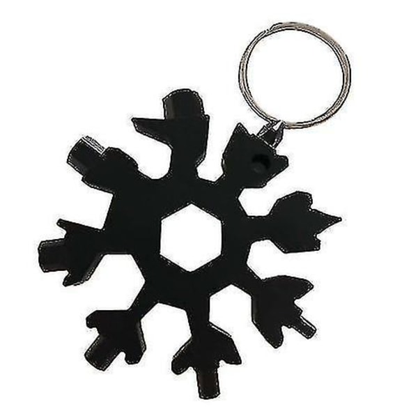 18 In 1 Snowflake Multi-tool Pocket Tool Spanner Hex Wrench Bottle Opener Multifunction Key Ring