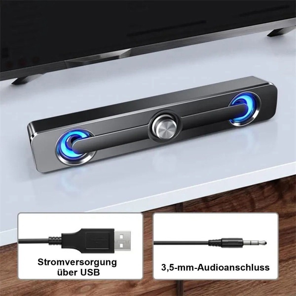 Kraftig USB-kabelbasert datamaskinhøyttaler Bluetooth-høyttaler (Surround S