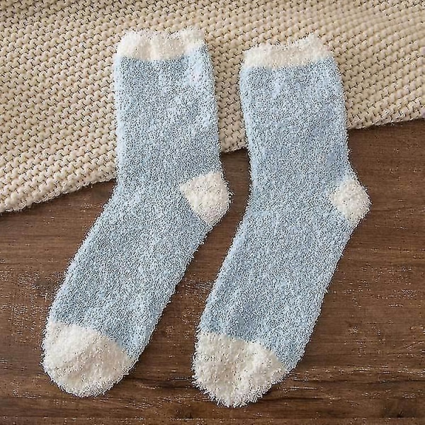 Kartokner Fuzzy Mysiga strumpor Dam Fluffy Plush Crew Slipper Sock For Girls Warm Winter 10 Par