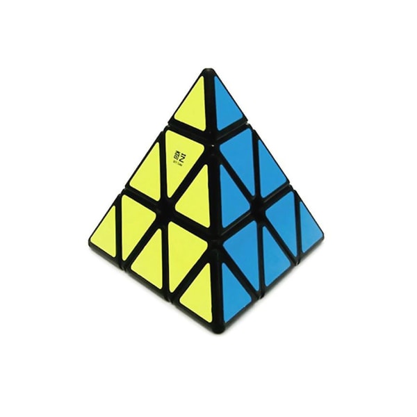 Pyramid Speed Cube 3x3x3 Triangle Magic Cube Puzzle lapsille ja aikuisille（Musta）