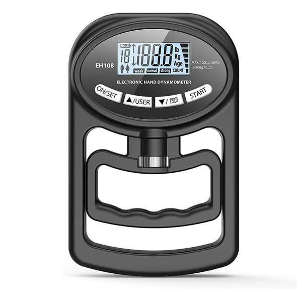 Digital greppstyrkemätare Dynamometer Automatisk registrering 180kg Svart