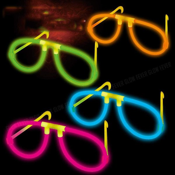 Glow Sticks Bulk 50ct Glow Eyeglasses, Glow In The Dark Rave Party Glasses Birthday Wedding Favors Glow Party Supplies Christmas Halloween Decor