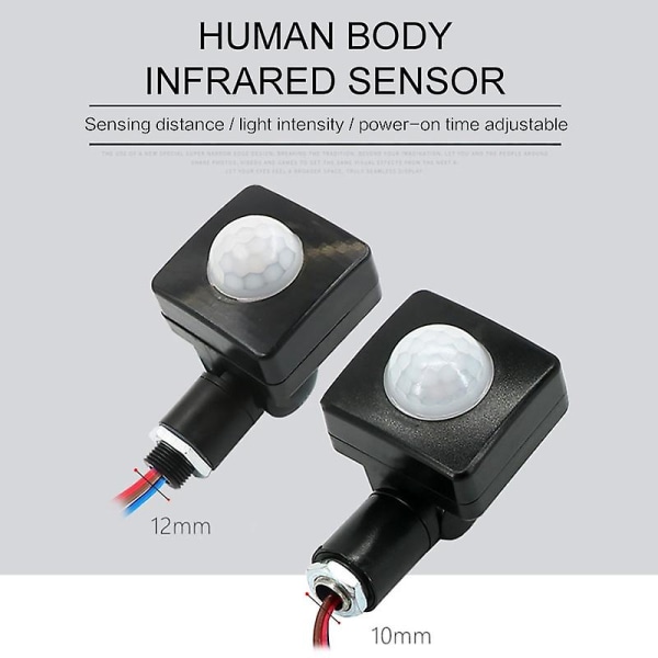 Bevegelsessensor Mini Menneskekropps Infrarød Sensor Ultra-tynn Infrarød Kroppssensor Bryter LED Flomlys PIR Bevegelsessensor