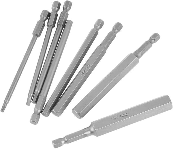 8 stk. 100 mm lange Hex Bits 1/4\" Magnetisk Hex Driver Bit Sæt 2.5-12m