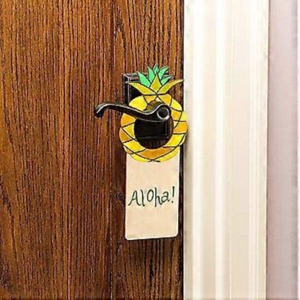 Rektangulært dørhåndtak trelist DIY håndverk anheng (ananas) 12 stk()
