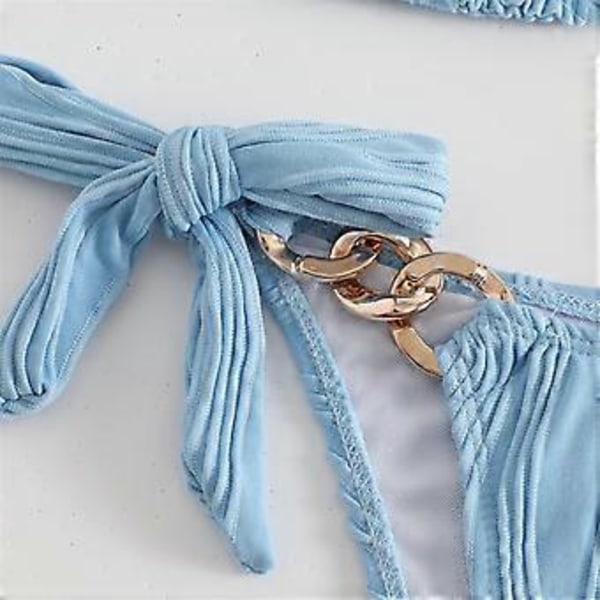 Sexig Bikini Set Dam Baddräkt Push Up BH Bikini Set 2 Delar Baddräkter Baddräkt Strandkläder String Bikini Set Svart M Black M