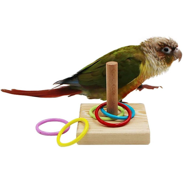 Fågel leksaker, fågelbord leksaker, träning basket stapelbara färgr