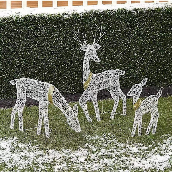 Jul Elg Hjorte Led Nattelys Glødende Glitter Rådyr Jul Hjem Udendørs