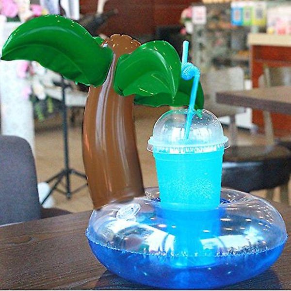 Oppustelig drikkevareholder Tegneserie oppustelig flaskeholder Badelegetøj Pool Coaster til øl Drikkevarer Juice（3PCS A）