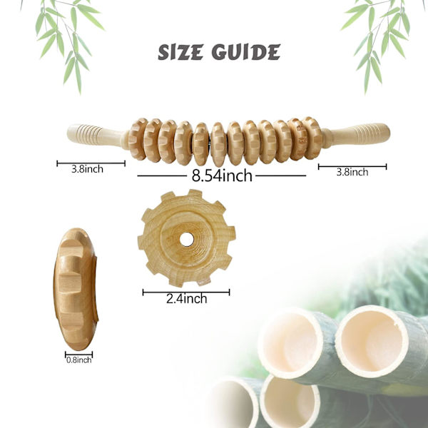 Trämassager Handhållen Rulle, Triggerpunkt Massager Stick För Fascia, Celluliter, Kroppsterapi Massager, Muskel