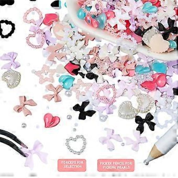 1 Ask 3D Fjärilsnagelberlocker Blandade Band Harts Nagelstrass Tillbehör Nageldekorationer Nagelkonst Utsmyckning 12FH06