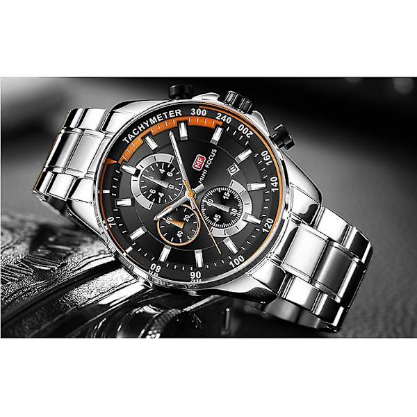 Mini Focus Trend Quartz Klocka Luminous Vattentät Herrklocka 0218g（Silver）