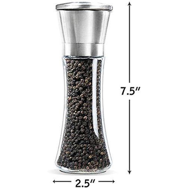 Salt- og peberkværn - Premium salt- og peberkværn i rustfrit stål med justerbar grovhed (1 stk.) A