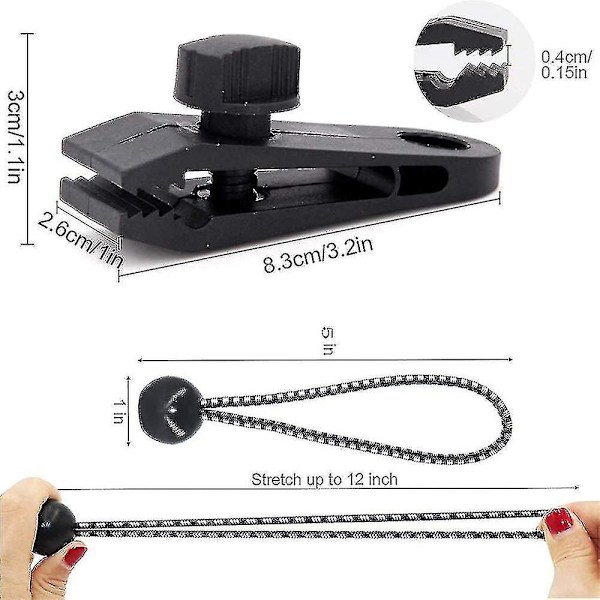 Datian presenningklämmor kraftig låsgrepp, 10-pack presenningklämmor kraftiga, tältfästen klämmor hållare, poolmarkisöverdrag bungee sladdklämma, bilöverdrag klämma