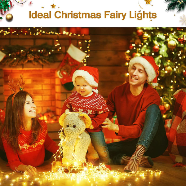 [2-pack] Fairy Lights batteridriven, 12m 120 led-slingor Vattentät utomhus/inomhus koppartrådslampa för sovrum