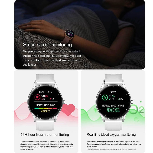 Zl50 1,28\" pekskärm Bluetooth-samtal Smartwatch Hjärtfrekvens Blodtrycksmätare Vattentät Sport Smart Armband（Rose Gold）