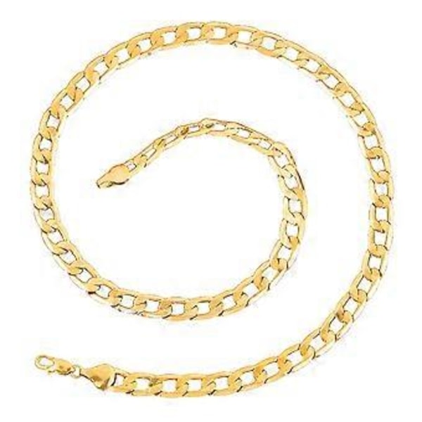 24 tuuman miesten ketju Hip Hop -kaulakoru Punk-tyyliset korut 18K kullattu linkkiketju 6 mm