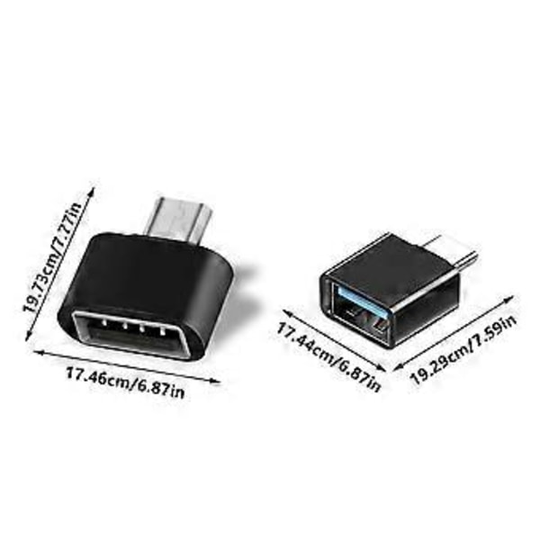 Snabb USB 2.0 A till MicroUSB Typ C-omvandlare 480 Mbps Dataöverföring Stöder OTG-funktion för Olika Enheter Svart Black