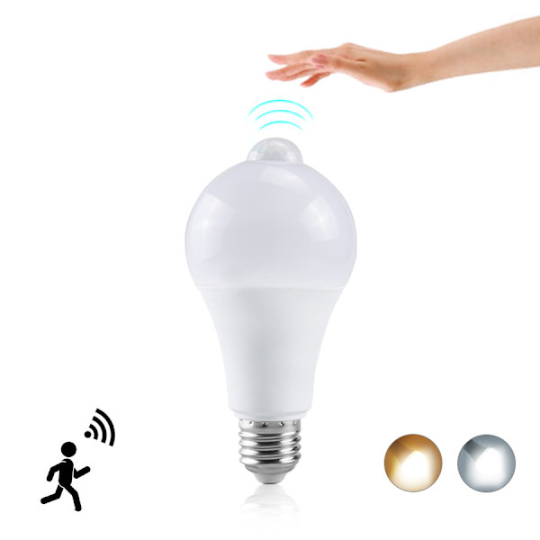 1 st LED-lampa med rörelsesensor för människokropp E27B22 Infraröd LED-lampa 1