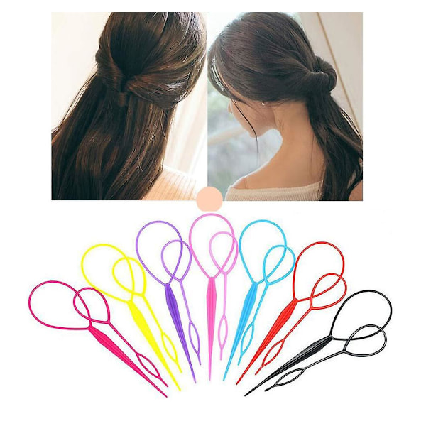 10 st (5 stora 5 små) Hårstyling Kit Plast Magisk Hårfläta Ponytail Maker Clip Verktyg Enkelt Diy Hårstyling (färg slumpmässig)