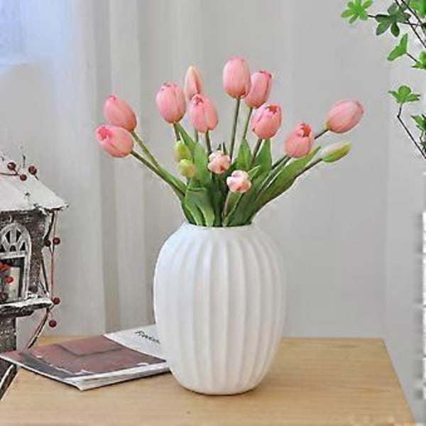 Kunstig Rosa Tulipan Bukett - 15 stk, 40cm, Hjemmeinnredning, Realistisk Følelse