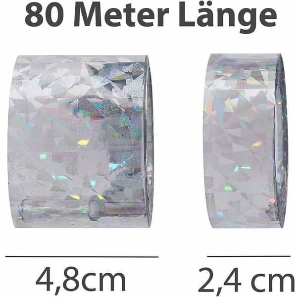 Duvskrämsla tejp 2-pack - 80m - Ljusreflekterande reflektion