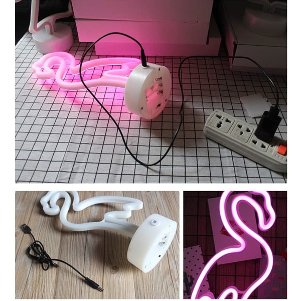 LED-neonvalaisin seinäkoristeeksi yövaloksi, USB/paristokäyttöinen N