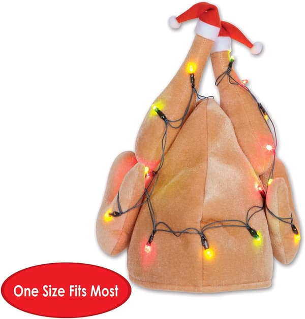 1 Pack Glowing Plush Jul Kalkonhatt, Thanksgiving Hatt, Than