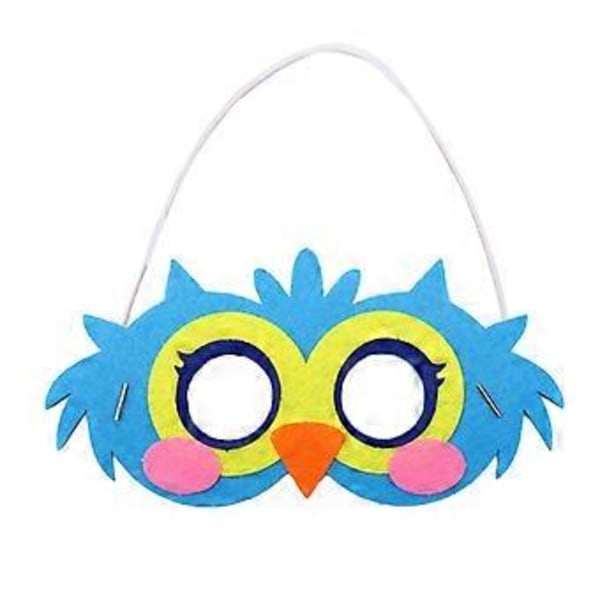 Djurmask för barn Handgjord Filtmask DIY Konst och hantverk, DIY Filt Djurmask för Halloween Dekorationer Födelsedagsfest Uggla modell Owl model