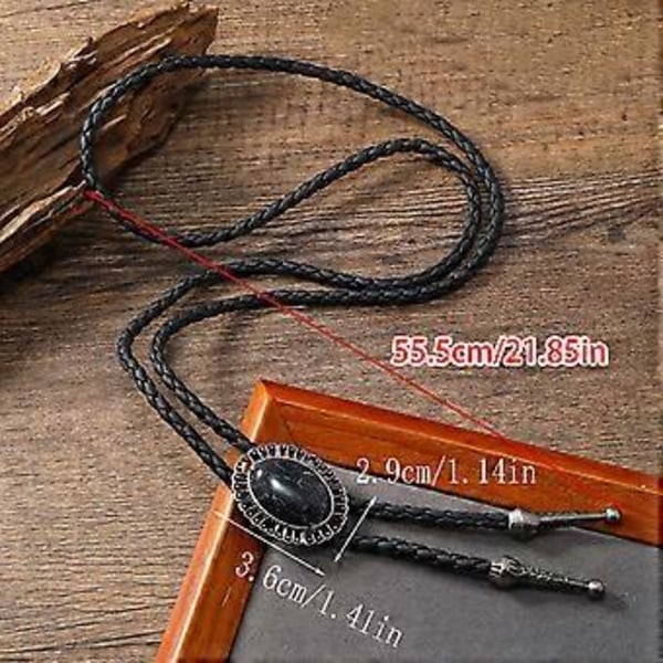 Miesten Naisten Bolo Solmio Kaulakoru Vintage Nahkainen Punottu Köysi Kaulakoru Jalokiviriipuksella Korut Cowboy-hattu Tarvikkeet tiger stone