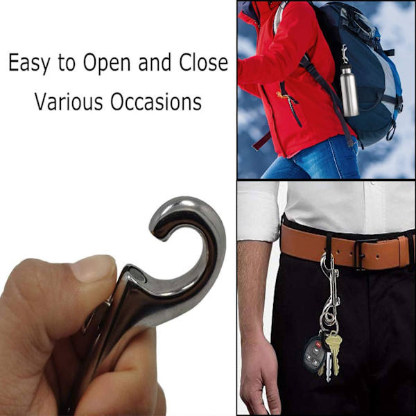 6-pakks Stud-karabiner, sinklegeringskroker for hundebånd, nøkkelringer, hesteutstyr, kjæledyrmatbøtter, garasjebruk, nikkelfarget, nikkelfarget, sølv