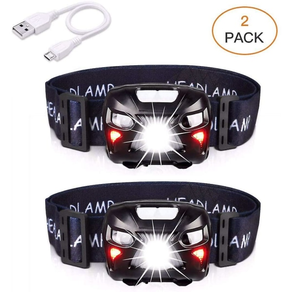 Led Headlamp Rechargeable Usb Torch Front Powerful With 400lm, 8 Lighting Modes, Ipx4 Waterproof, Motion Detector