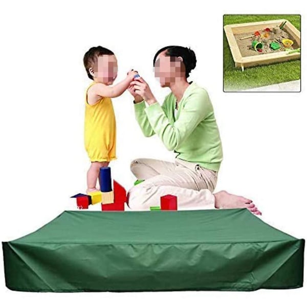 Cover, Cover med dragsko för sandlådans leksaker och möbler, Vattentät Dammtät（200*200 cm Grön）