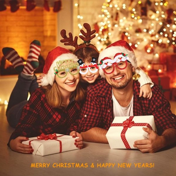12 stk julefest briller til julekostume forsyninger Crea