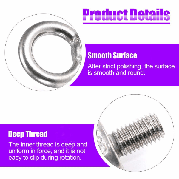 10-pakning M8*20 øyebolter 304 rustfritt stål løfteringring Sha