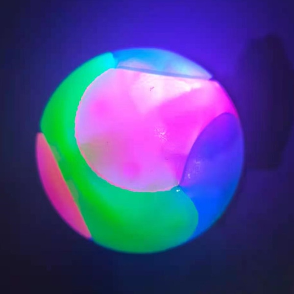 Flash tricolor elastisk boll och hundboll 7,0 cm frostad modell glöd