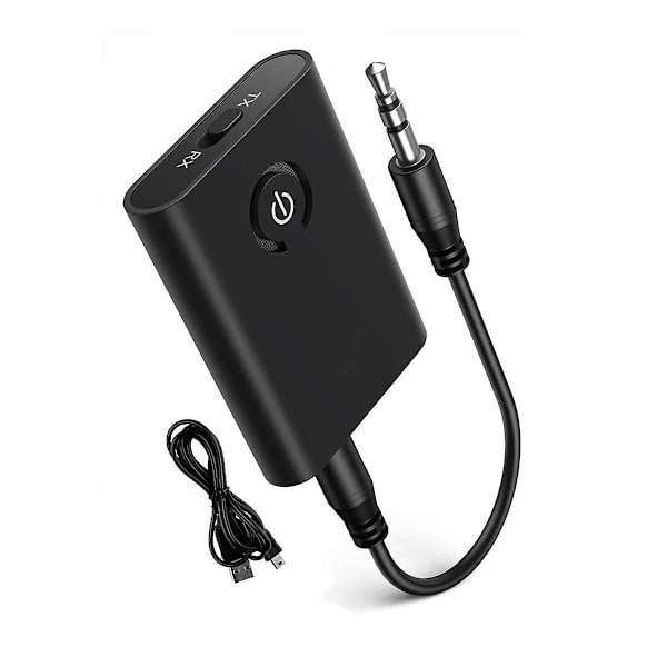 Bluetooth 5.0 Sender Modtager, 2 i 1 Trådløs 3.5mm Audio Bluetooth Adapter, 2 Enheder Samtidig Til Tv/Hjemmelydsystem/Bil
