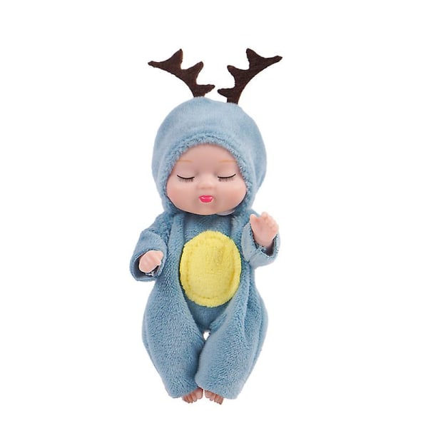 Söpö nukkuva nukke simulaatio Rebirth Doll Rauhoittava nukke Eläimet Tyttö Prinsessa Lasten lelut Lahja (hirvi)