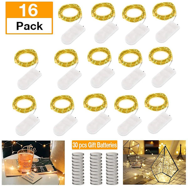 15 LED-viinipullon korkkivaloa paristoilla, 20 LED 2m kuparilanka korkkivalolla kuparilanka