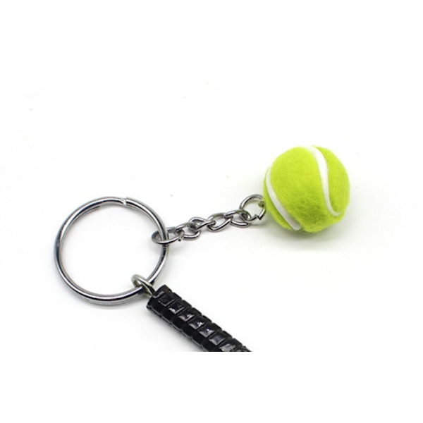 Sølv mini tennis ketsjer nøglering, mini tennis vedhæng sportsvogn nøglering gave