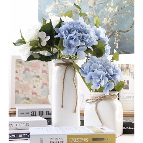 Konstgjorda blommor Blå Hortensia 3PC Konstgjord Hortensia Blomma