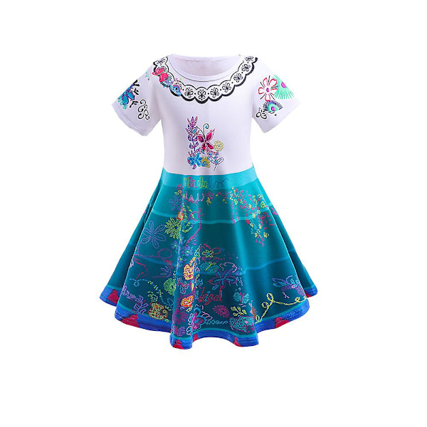 Lasten Encanto-tyttöjen mekko Encanto-asu sopii 3-10-vuotiaille（150cm）