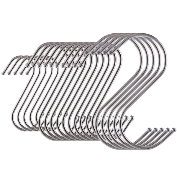 A set of 20 S hooks, including 5 small + 10 medium + 5 large. The